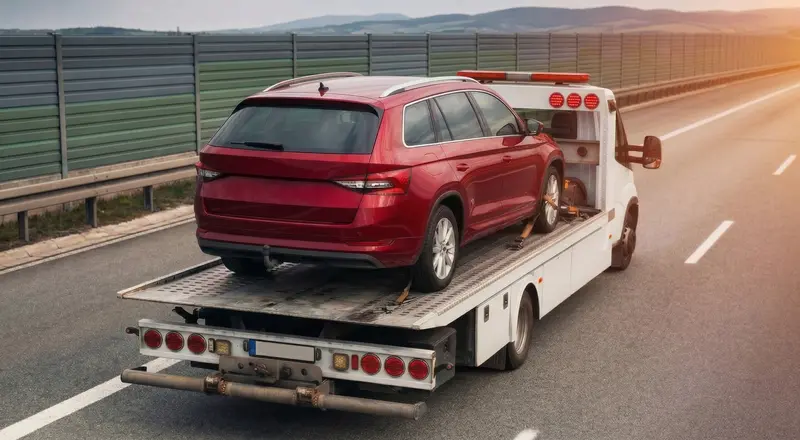 Guincho para carros em São Vicente – carro sendo carregado em plataforma